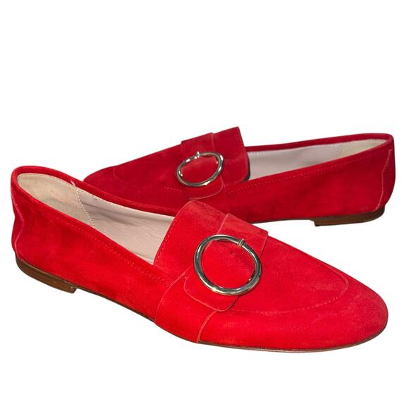 Kurt Geiger Loafers Kenner Suede Flats Slip On Buckle - Picture 2 of 10